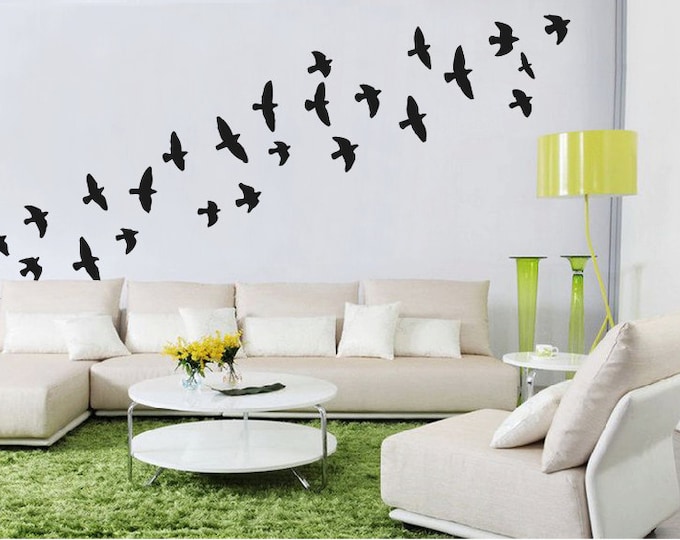 Flock of Flying Birds Wall Stickers Bird Wall Decal - Etsy