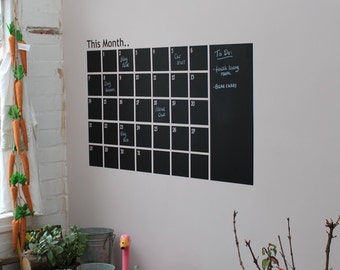 Monthly Calendar - Chalkboard Wall Decal Vinyl