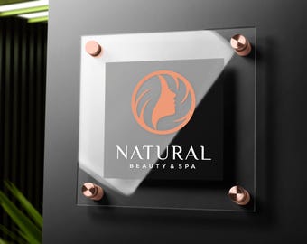 Acrylic Business Plaque, Personalised Stand Off Perspex Sign