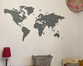 World Map Wall Sticker decal With Pointers
