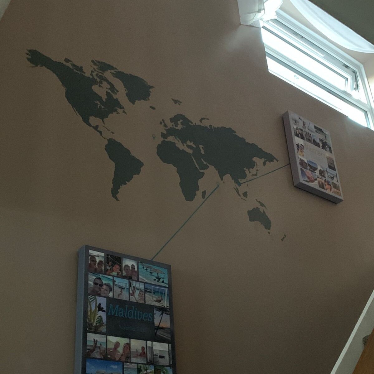World Map Wall Sticker Decal With Pointers - Etsy
