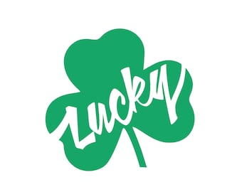 Lucky Shamrock Vinyl Decal, Lucky Clover Vinyl Decal,  St. Patrick's Day Decal, Tumbler Love Decal, Water Bottle Decal, Car Decal