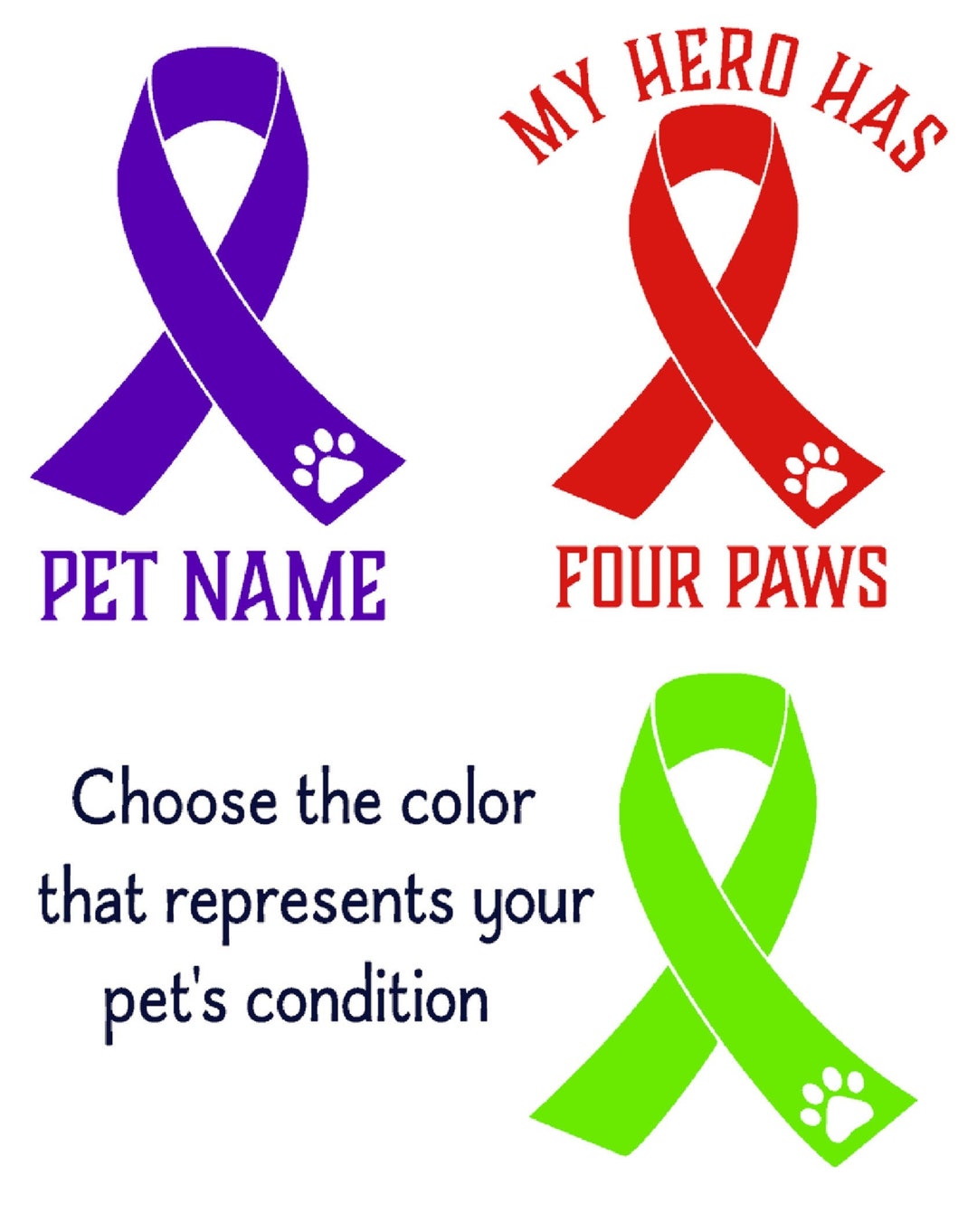 Canine Awareness Ribbon Decal, Special Needs Canine Decal, Personalized