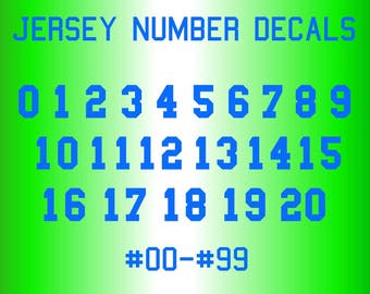 Jersey Number Decal, Helmet Number Decal, Sports Number Decal, Car Decal, Water Bottle Decal, Permanent Vinyl Decals, Custom Vinyl Decal
