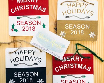 Beach Badge Christmas Ornaments, Jersey Shore Style Beach Badge, New Jersey Beach Badge Ornaments, Handpainted Ornaments, Handmade Christmas