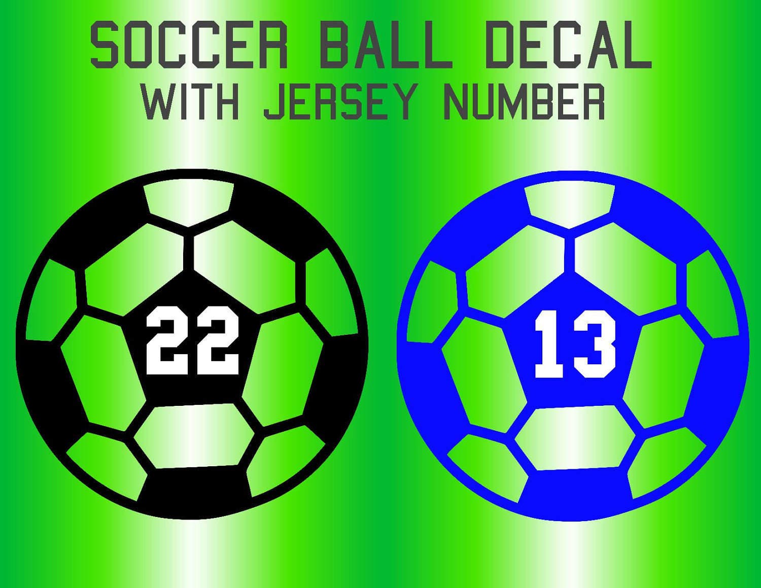 Personalized Soccer Ball Decal Soccer Ball Number Decal Etsy
