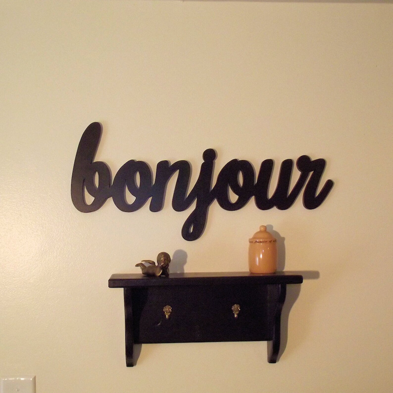 Bonjour Hello Wooden French Bonjour Sign Handmade Wood - Etsy