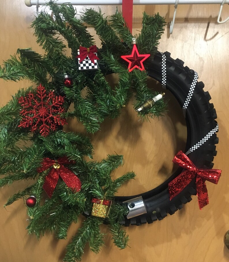 Dirtbike Tire Christmas Wreath Etsy