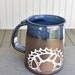 Bike mug, gear, dark clay, blue, bike parts, hand built pottery, bike gift, cyclist gift, thank you gift, birthday, trophy 