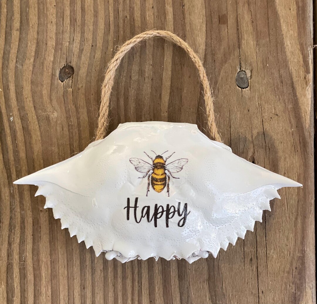 Bee Happy Shell Handmade