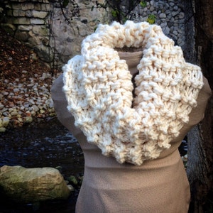 Outlander Inspired Hand Knit Cowl Scarf Snood Loop Circle