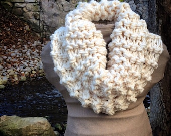 Outlander Inspired Hand Knit Cowl Scarf Snood Loop Circle