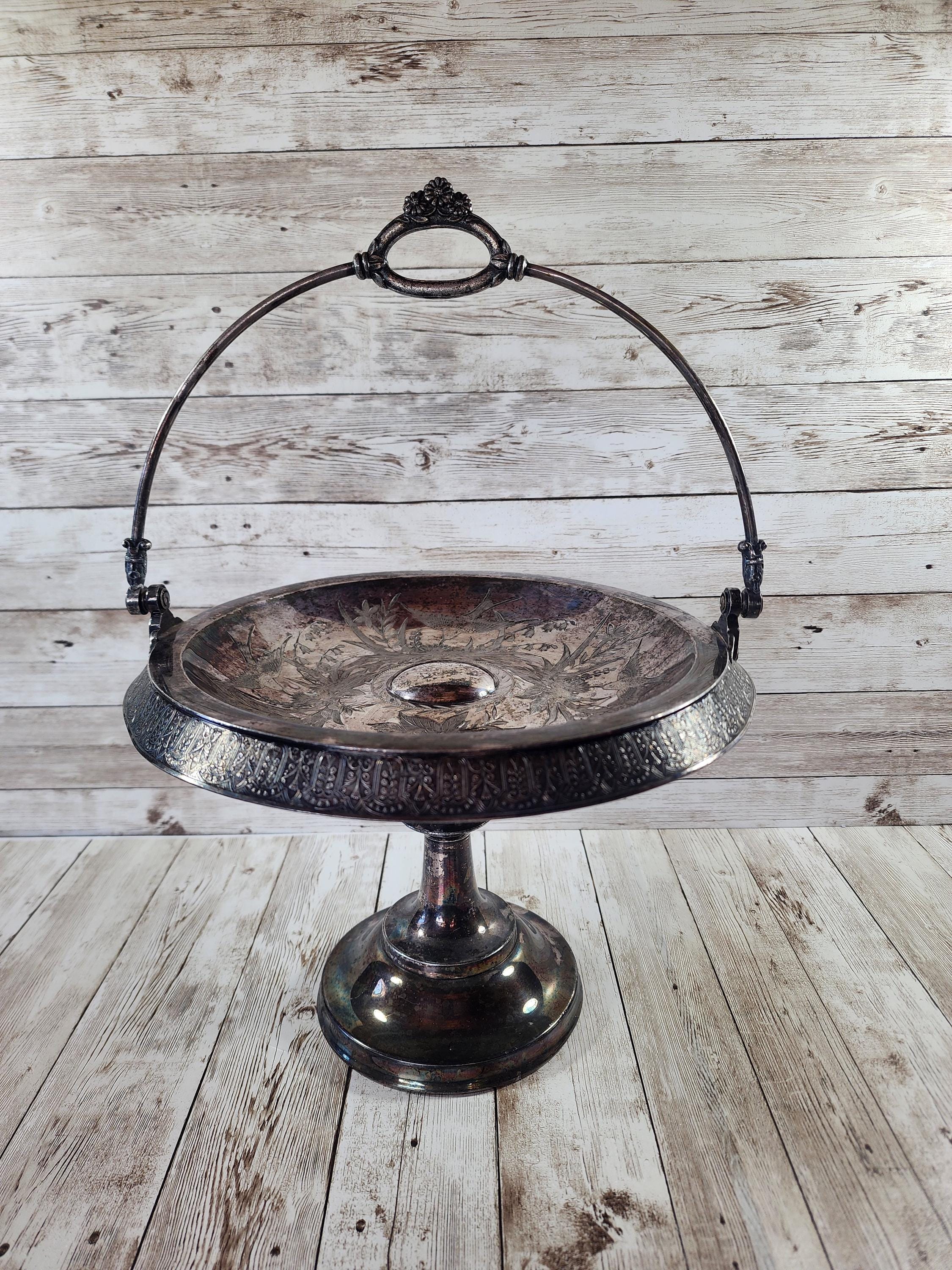 Meriden Quadruple Silverplate Hummingbird Brides Plate Wedding