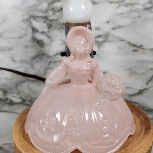 Southern Belle Bo Peep Vintage Pink Depression Glass Lamp