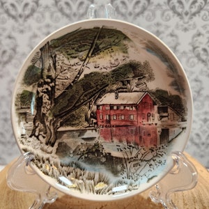 Set of 2 Vintage Johnson Brothers Friendly Village The Old Mill Coaster, Trinket Dish