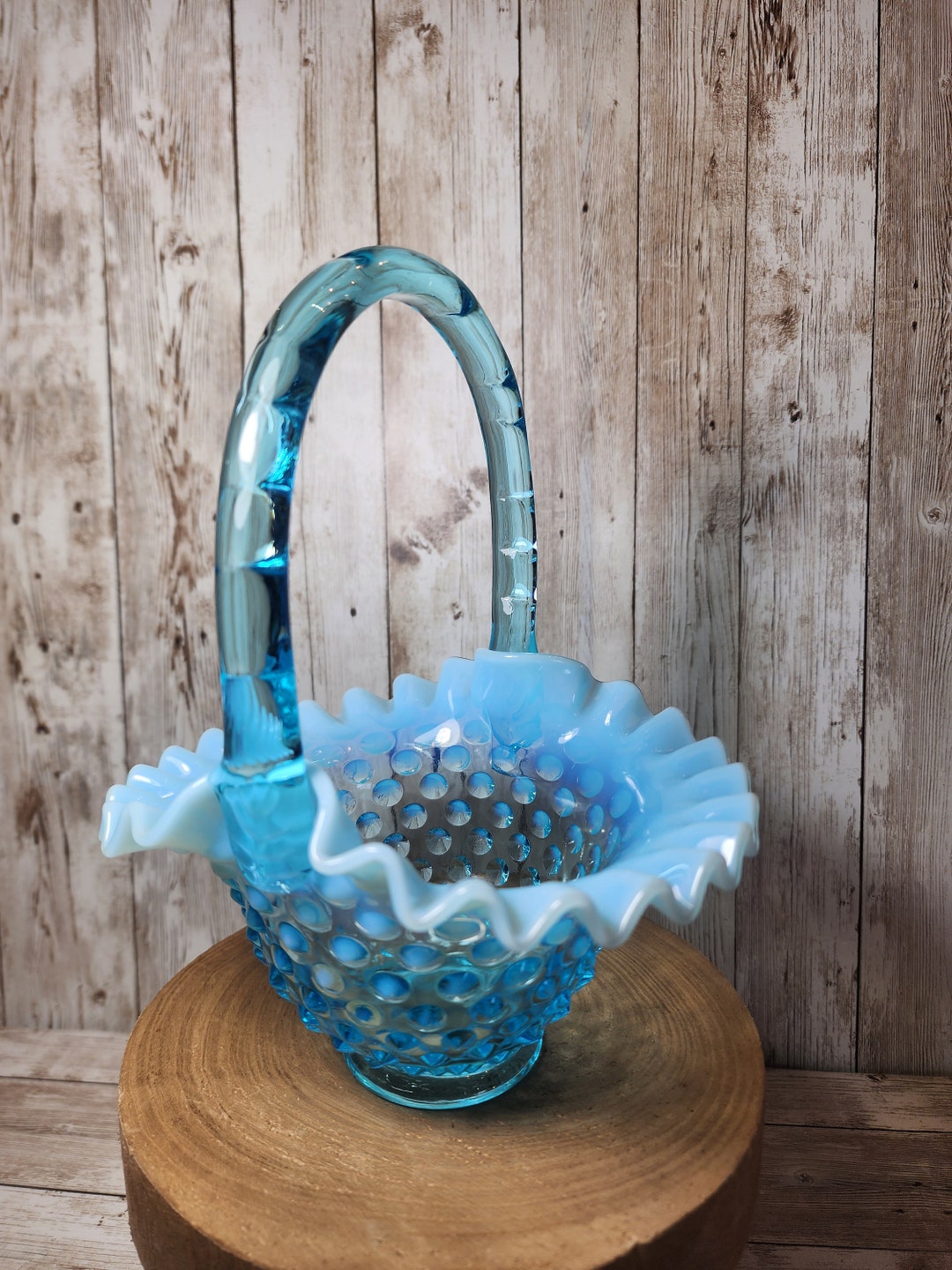 50~'60 フェントン Fenton Blue Hobnail 美品 50~'60 フェントン