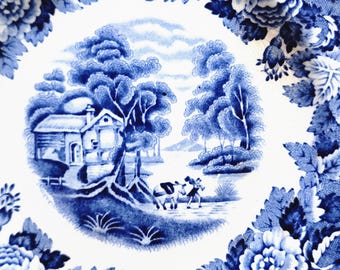Vintage Enoch Woods Ware Plate: English Scenery, Ralph Enoch 1781