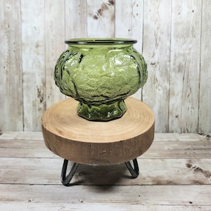 Vintage E.O. Brody Company Crinkle Glass Vase Planter Cleveland Ohio Mid Century Modern