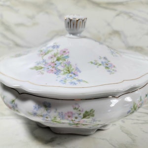 Antique Vienna Austria Crown Round Covered Serving Bowl