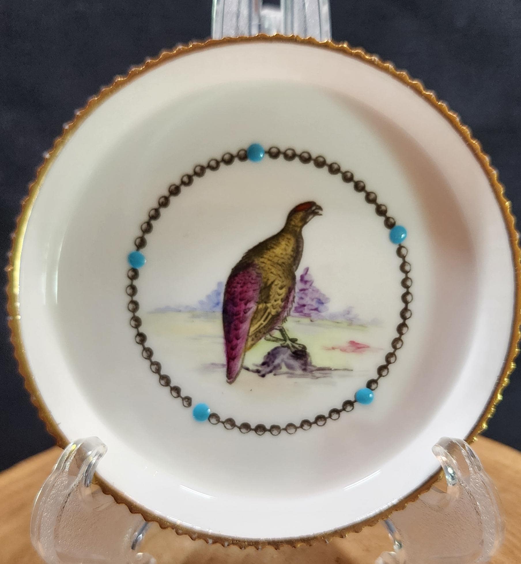 Vintage Royal Worcester Bird Coasters: Fine Bone China Pin Dishes