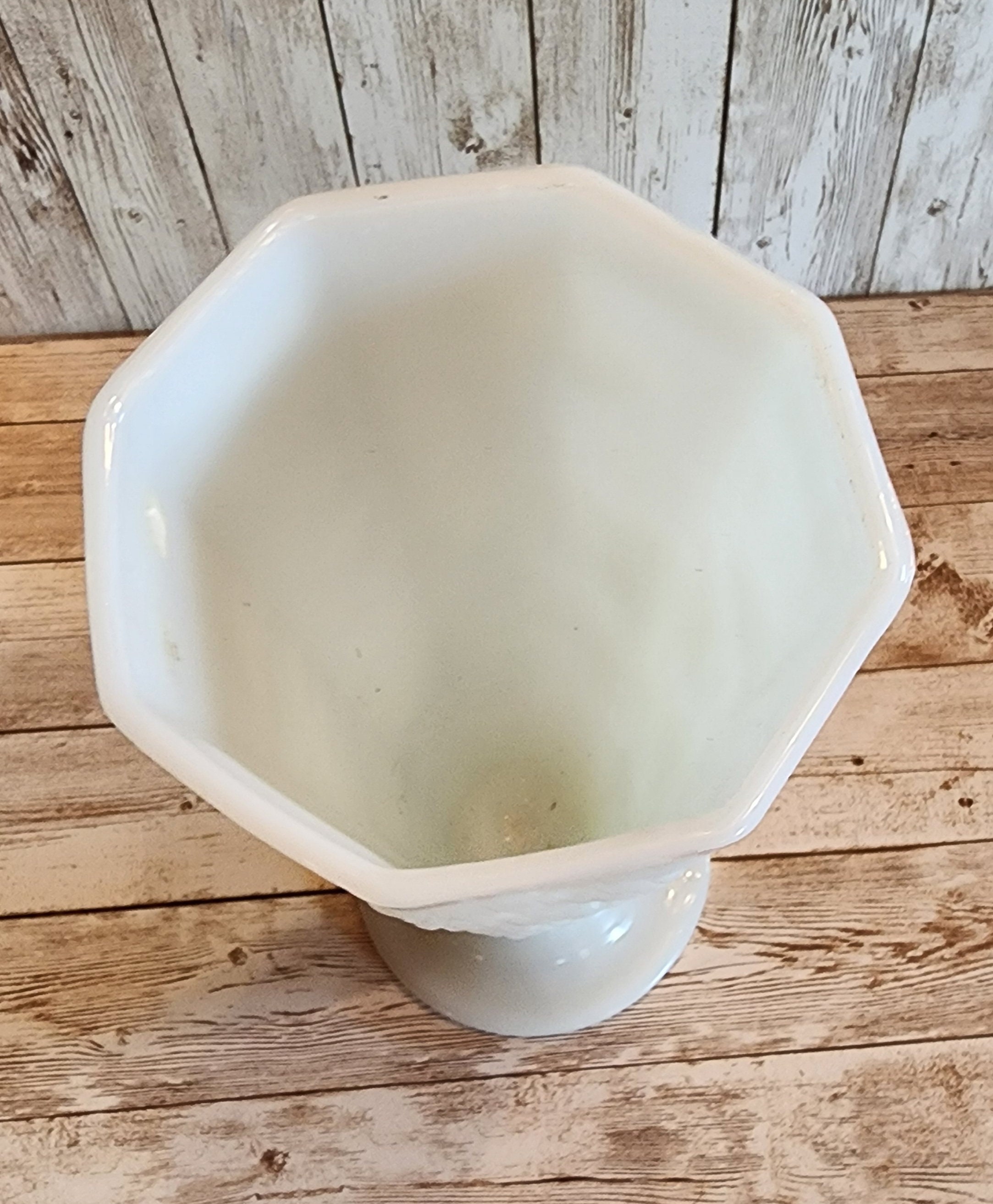 Vintage Colony Harvest Grapes and Leaves White Milk Glass Vase Etsy