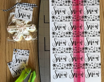 Square 2" Winter Thank You Tag- Cookie Tag