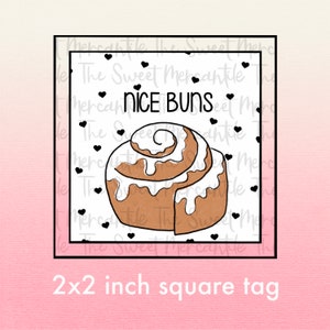 2x2" vierkante leuke broodjes Valentijnsdag afdrukbare cadeaulabel