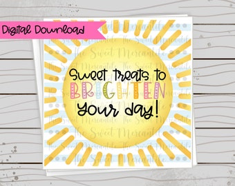 Sweet Treats to Brighten Your Day! Cookie tag | Summer Gift Tag