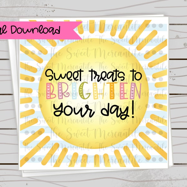 Sweet Treats to Brighten Your Day! Cookie tag | Summer Gift Tag