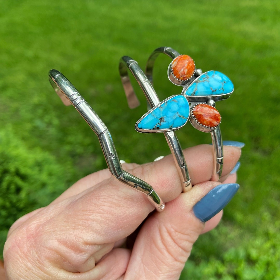 Various Cuff Bracelets/ Turquoise Cuff Bracelet/ Turquoise and Spiny