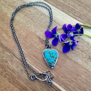 Number 8 Turquoise Shield Shaped Necklace