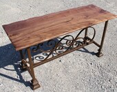 Bench- Black Walnut and Steel Bench 18x48