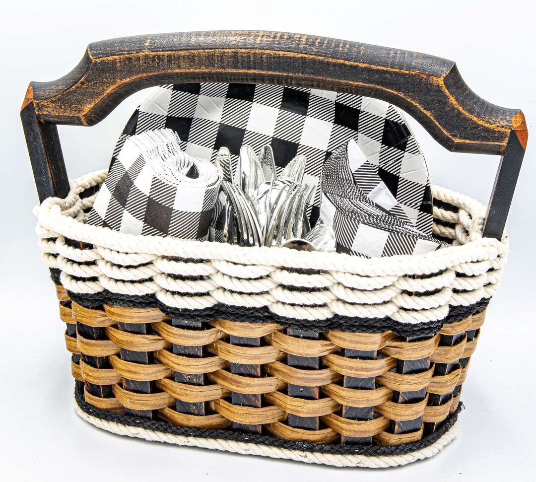 Cottage Black Picnic Basket - Etsy