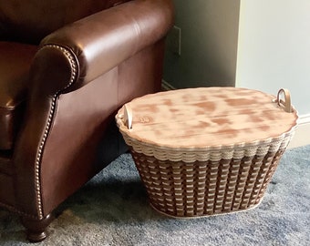 Cottage Grey Lidded Laundry Basket