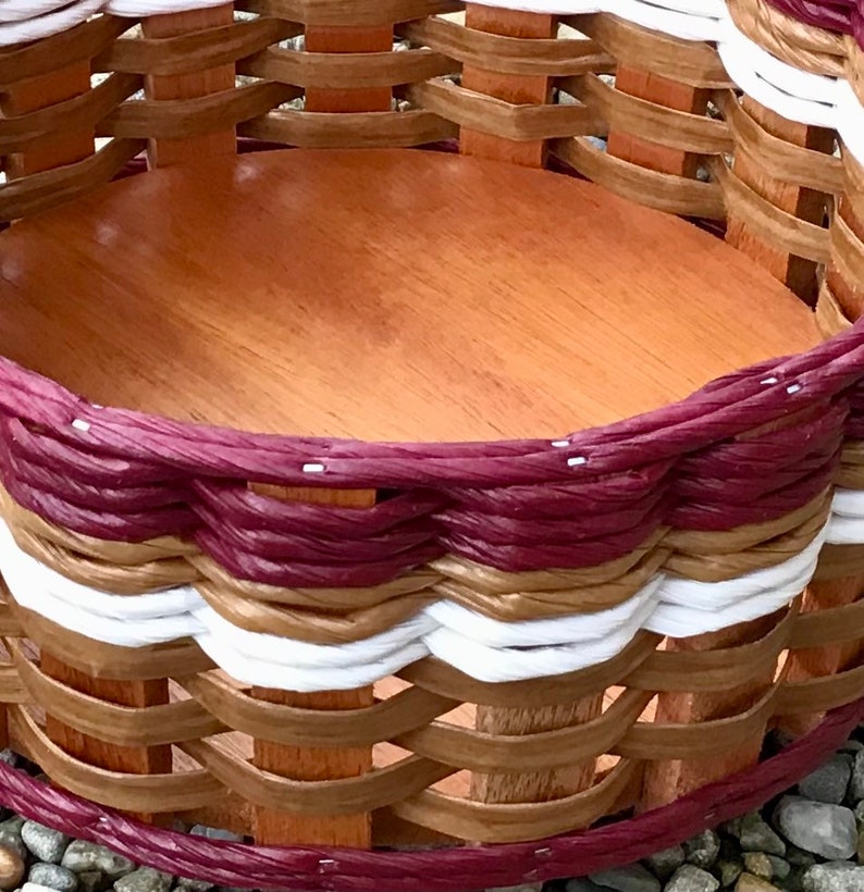 Plunger Basket Burgundy Nat White