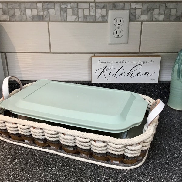 Cottage Grey Casserole 9x13 Basket