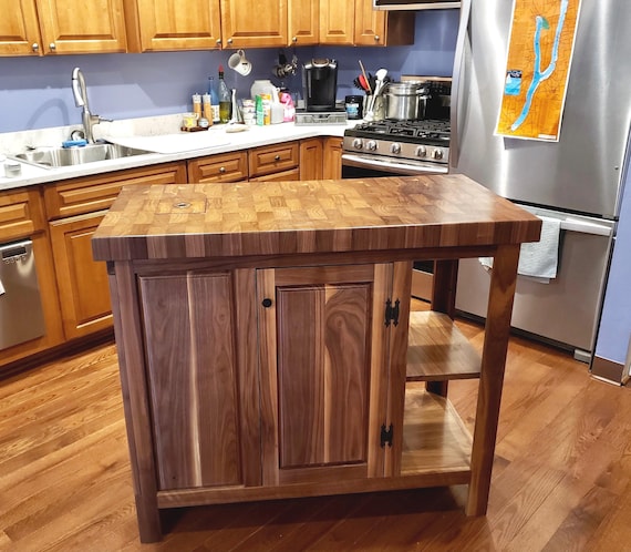 Luxury Black Walnut kitchen island wi...