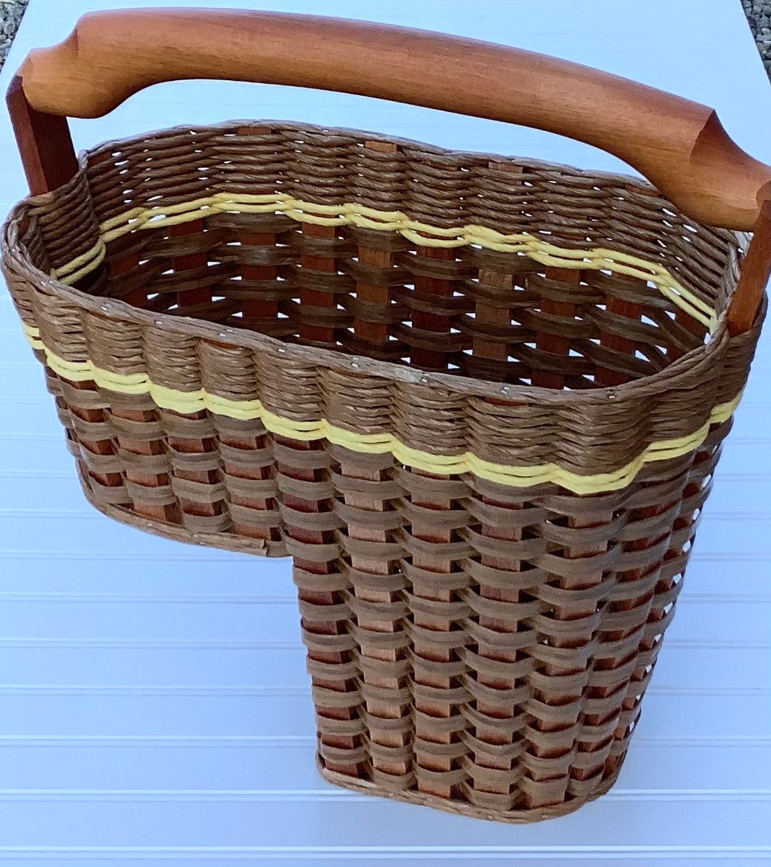 Stair Step Basket Solid Mahogany Wood by Foxcreek Baskets Etsy