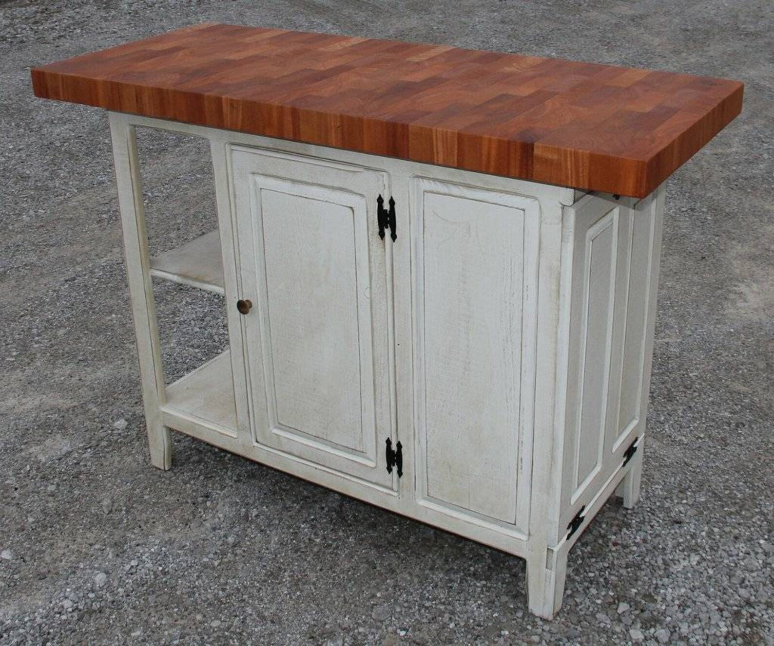 Distressed Kitchen island solid wood by Foxcreek Etsy