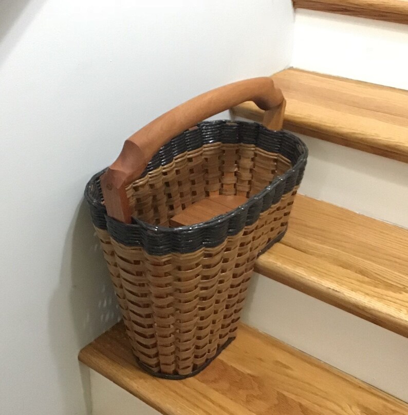 Stair Step Basket Solid Mahogany Wood by Foxcreek Baskets Etsy