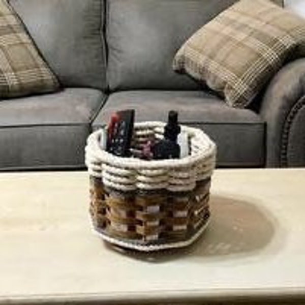 Cottage Grey Lazy Susan Remote Control Basket