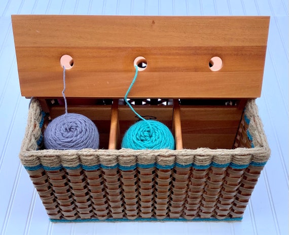 Lidded Yarn Basket with dividers