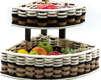 Cottage Black Double corner basket