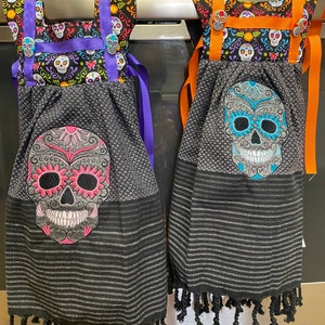 Sugar Skull / Day of the Dead/ Kitchen Hanging Towel, Oven Door Towel, Hand Towel