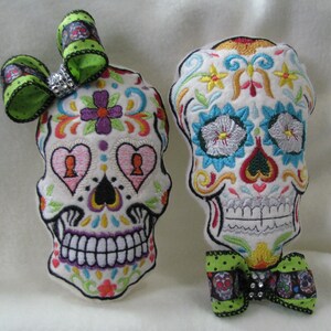 Duo Mini Sugar Skull Heads Wreath Attachments