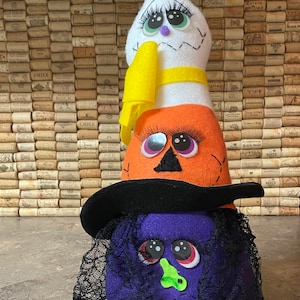 Candy Corn, Halloween wreath attachment, Witch, Pumpkin, Ghost