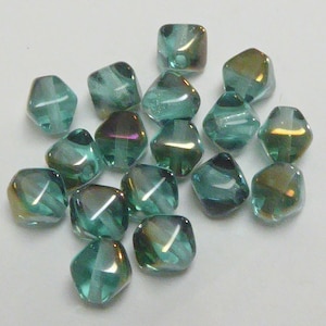 20  CzechTeal 6mm Bicone Beads