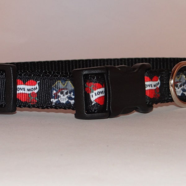 I Love Mom Dog Collar