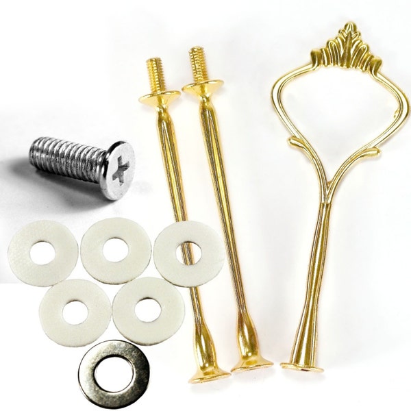 DIY Cupcake Stand Kit - Gold Handle With Crown And Fittings