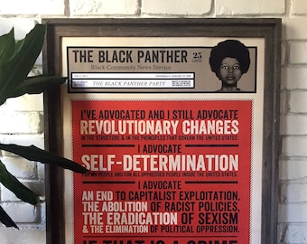 Black Panther Party Newspaper Poster feat. Assata Shakur